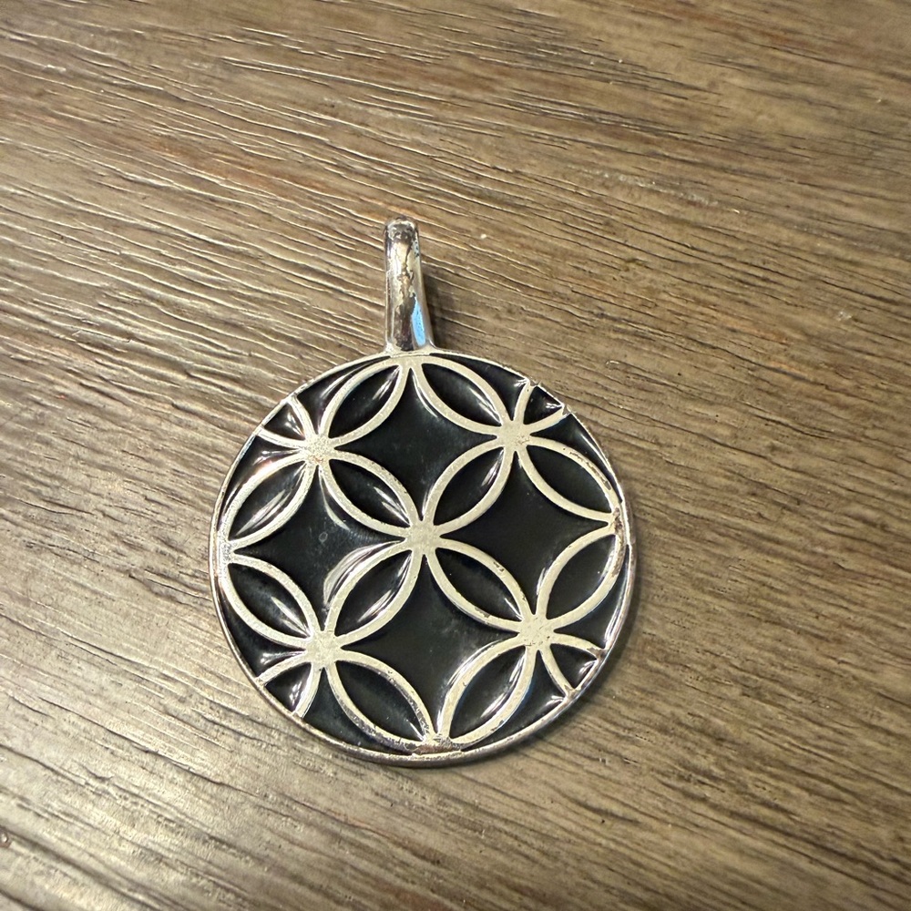 Premier Designs Silver and Black Geometric Pendant